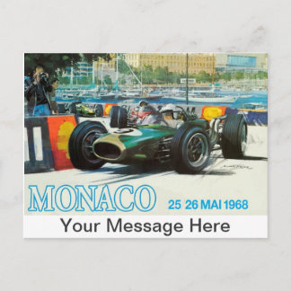 1968 Monaco Grand Prix Postcard mit eigener Nachri Postkarte