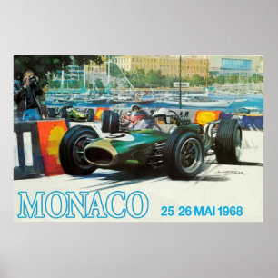 1968 Monaco Grand Prix Poster (Druck bis 60 Zoll!)