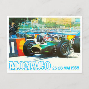 1968 Monaco Grand Prix Vintage-Rennpostkarte Postkarte