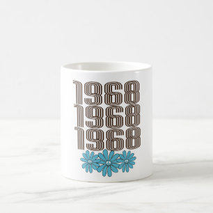 1968 Peace Sign Aqua Hippie Blume Power Kaffeetasse