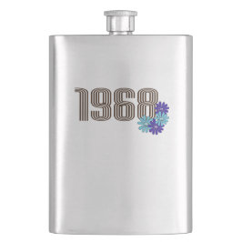 1968 Peace Sign Hippie Blume Power Aqua Lila Flachmann