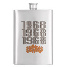 1968 Peace Sign Orange Hippy Blume Power