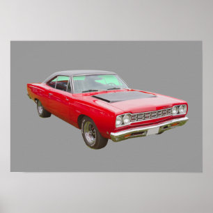1968 Plymouth Roadrunner Muscle Car Poster