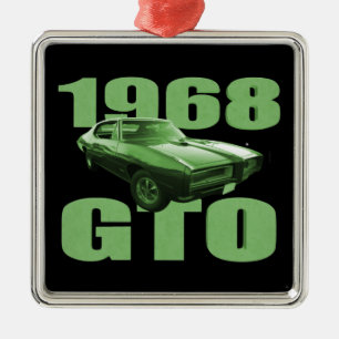 1968 Pontiac GTO Muscle Car Green Silbernes Ornament