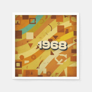 1968 - Retro Vintager 60er Geometric Design - Serviette