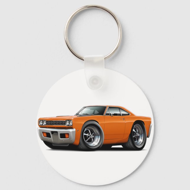 1968 Roadrunner Orange Car Schlüsselanhänger (Vorderseite)