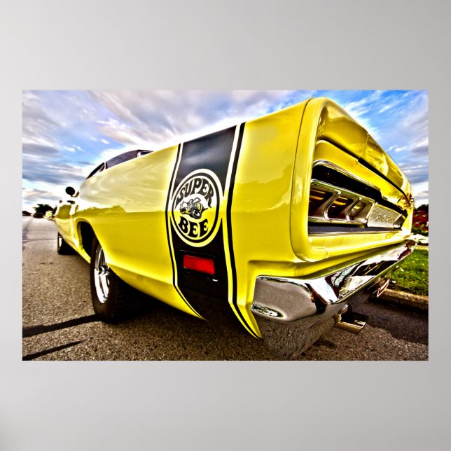 1969 1970 Dodge Coronet Super Bee HDR Art Poster (Vorne)