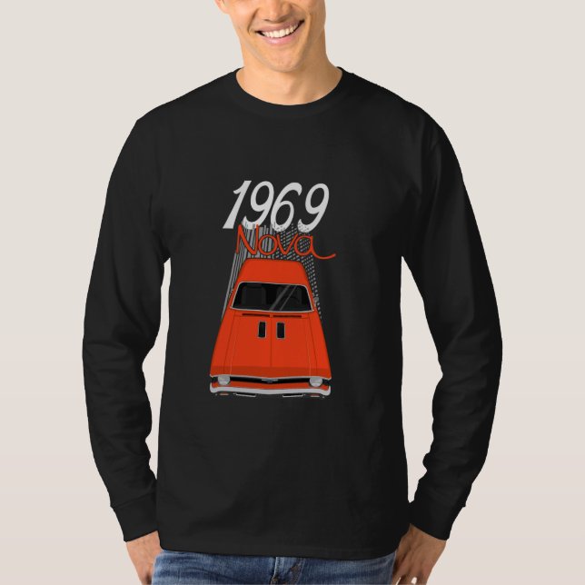 1969 69 Chevys Nova 2 Classic Car Old School Muscl T-Shirt (Vorderseite)