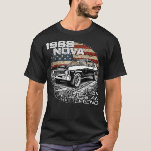 1969 69 Nova Silhouette Muscle Car Amerikanisch T-Shirt