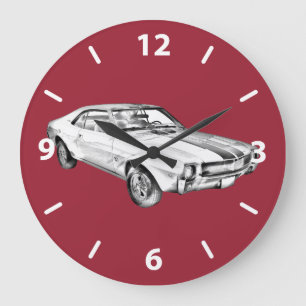1969 AMC Javlin Muscle-Car-Illustration Große Wanduhr