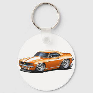 1969 Camaro Orange-White Car Schlüsselanhänger