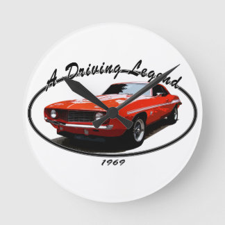 1969_camaro_yenko_orange runde wanduhr
