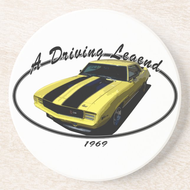 1969 CAMARO Z28 GELB GETRÄNKEUNTERSETZER (Vorne)