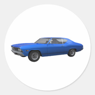 1969 Chevelle SS: Blue Finish Runder Aufkleber