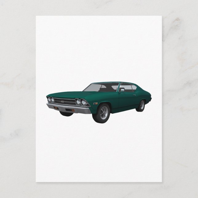 1969 Chevelle SS: Green Finish Postkarte (Vorderseite)