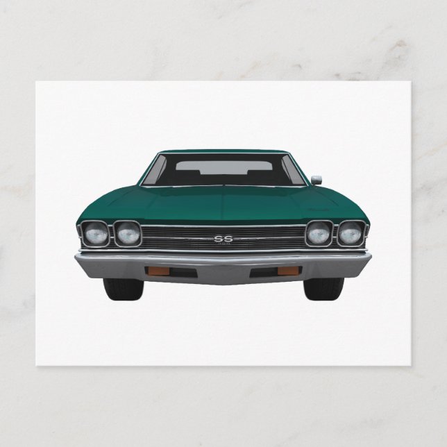 1969 Chevelle SS: Green Finish Postkarte (Vorderseite)