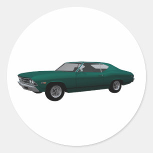 1969 Chevelle SS: Green Finish Runder Aufkleber