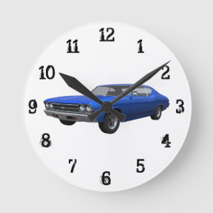 1969 Chevelle SS: Wall Clock Runde Wanduhr