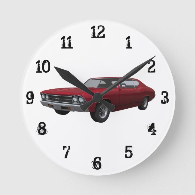 1969 Chevelle SS:Wall-Uhr Runde Wanduhr (Vorderseite)