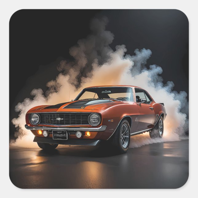 1969 Chevy Camaro Quadratischer Aufkleber (Vorderseite)