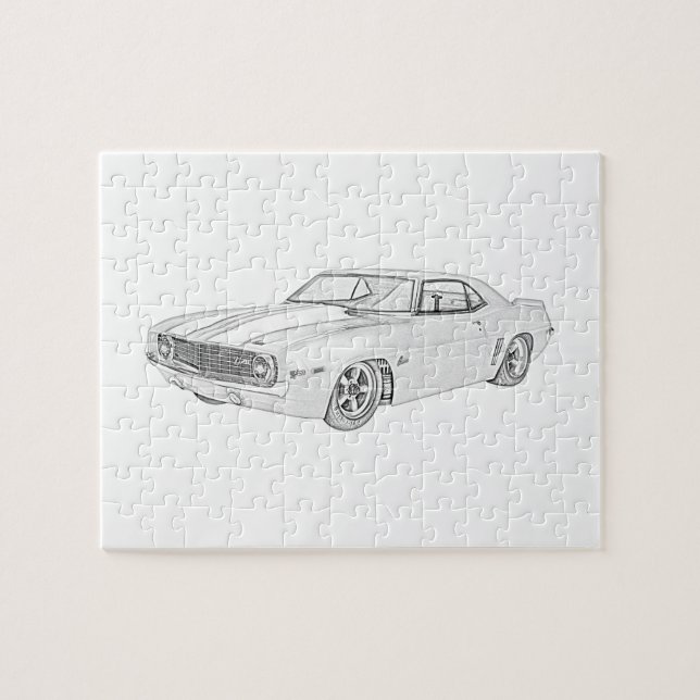 1969 Chevy Camaro Stift Zeichnend Puzzle (Horizontal)
