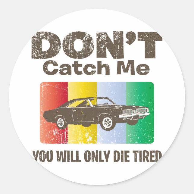 1969 Dodge Hemi Charger Runder Aufkleber (Vorderseite)