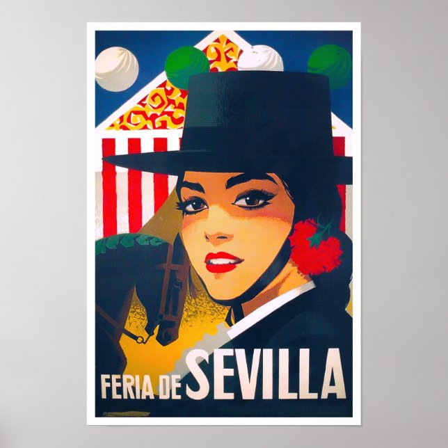 1969 Feria de Sevilla Spanien Jahrgang Poster (Vorne)