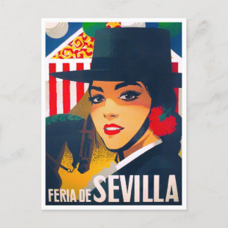 1969 Feria de Sevilla Spanien Jahrgang Postkarte