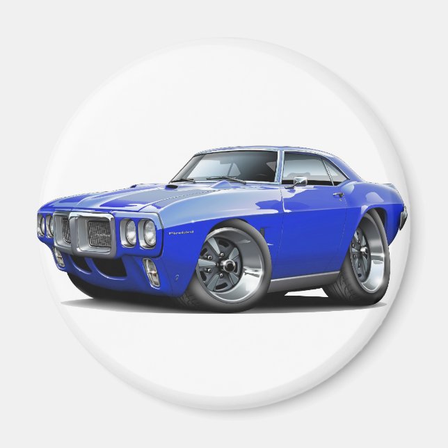 1969 Firebird Blue Car Magnet (Vorne)