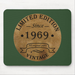 1969 geboren elegantes Vintage-Geburtstagsgeschenk Mousepad