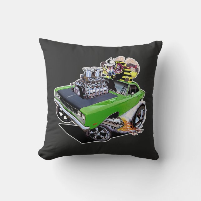 1969 Geboren zur Buzz Super Bee Kissen (Vorderseite)