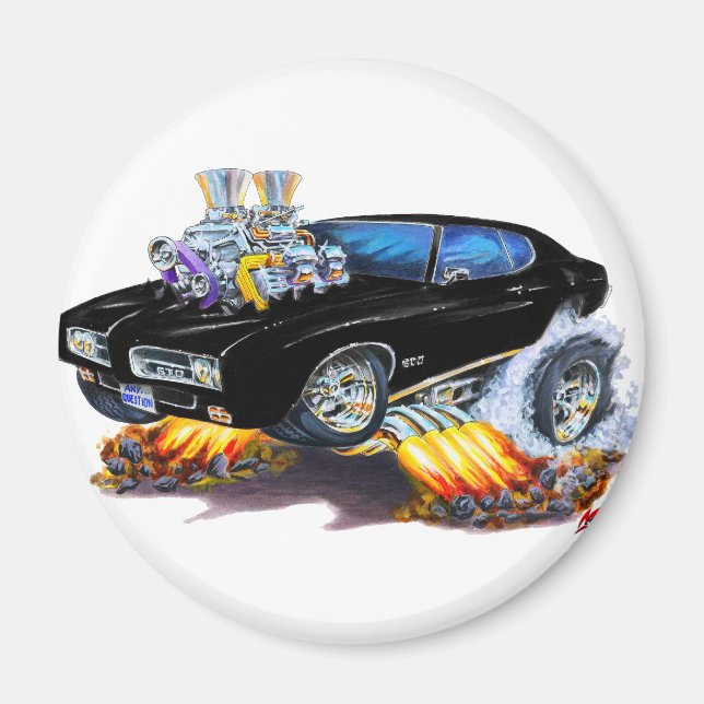 1969 GTO Black Car Magnet (Vorne)