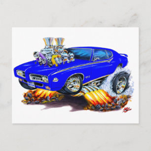 1969 GTO Judge Blue Car Postkarte