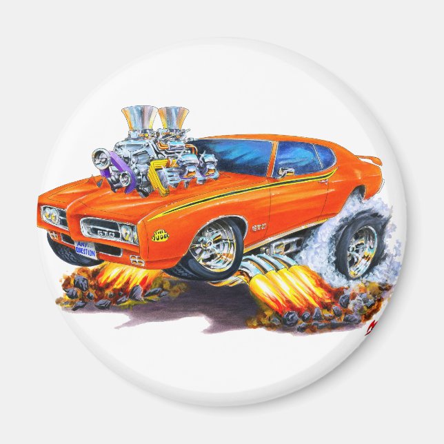 1969 GTO Judge Orange Car Magnet (Vorne)