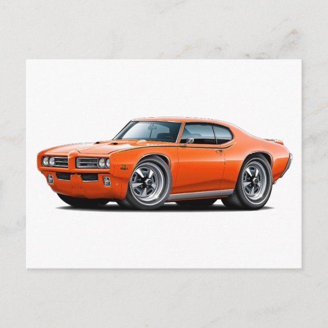 1969 GTO Judge Orange Car Postkarte (Vorderseite)