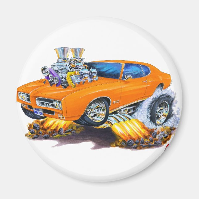 1969 GTO Orange Car Magnet (Vorne)