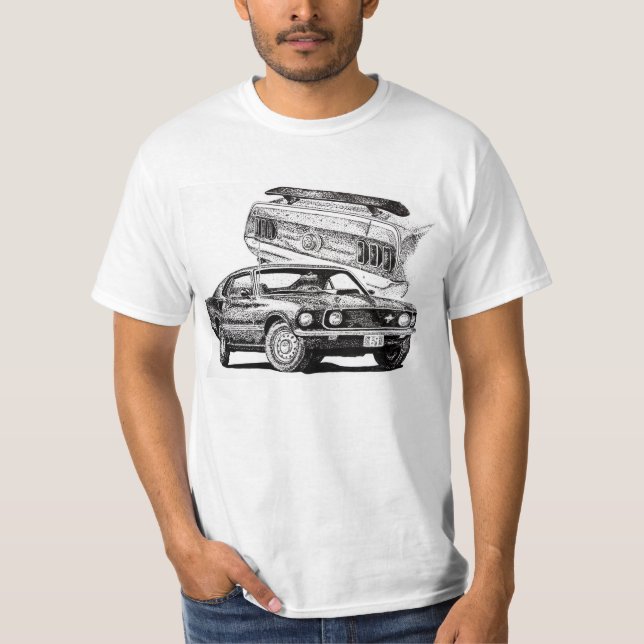 1969 Mach 1 - Klassischer Muskelwagen T-Shirt (Vorderseite)
