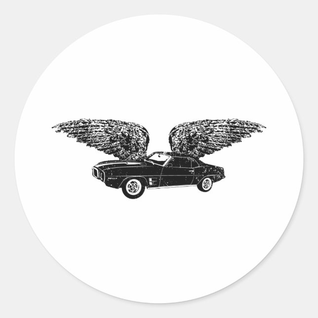 1969 Pontiac Firebird Runder Aufkleber (Vorderseite)