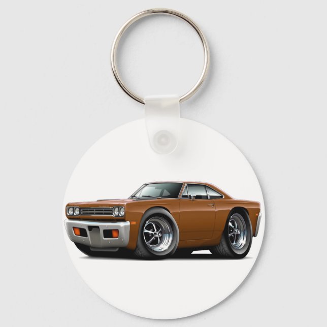 1969 Roadrunner Brown Car Schlüsselanhänger (Vorderseite)