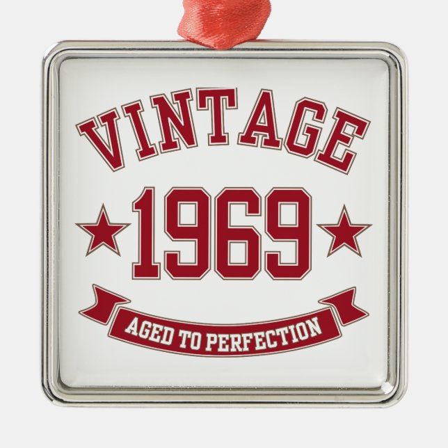 1969 Vintag alt bis perfekt Silbernes Ornament (Vorne)