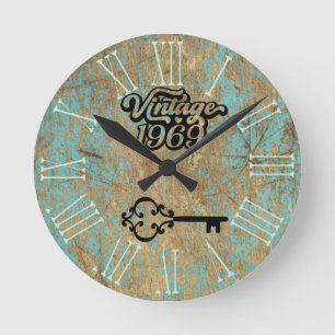 1969 Vintage Acrylmauer-Uhr Runde Wanduhr