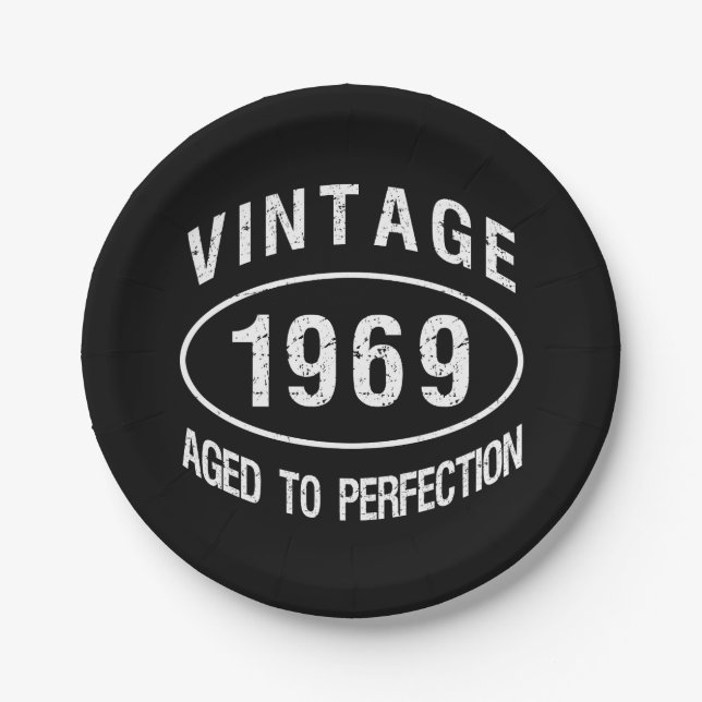 1969 Vintage Geburtstag Pappteller (Vorderseite)
