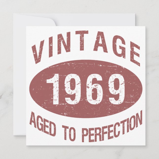 1969 Vintager Geburtstag Einladung (Vorderseite)