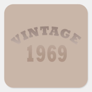1969er Vintage-Geburtstags-Design Quadratischer Aufkleber