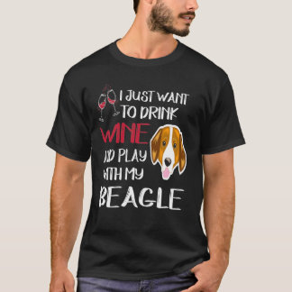 196 Wein trinken und mit meinem Beagle spielen T-Shirt