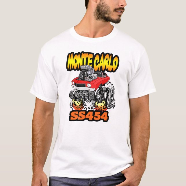 1970 1971 Monte Carlo SS 454 Cartoon Frisierte Aut T-Shirt (Vorderseite)