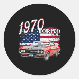 1970 70 Torino Muscle Clic Car 4. Juli Amerika Runder Aufkleber
