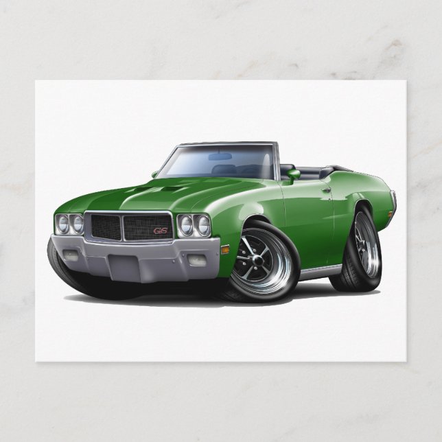 1970-72 Buick GS Green Convertible Postkarte (Vorderseite)