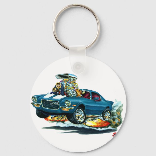 1970-72 Camaro Blauweißer Wagen Schlüsselanhänger (Vorderseite)