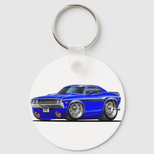 1970-72 Challenger Blue Car Schlüsselanhänger (Vorderseite)